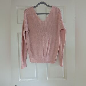 Cotton Emporium Soft Pink V-Neck Sweater
